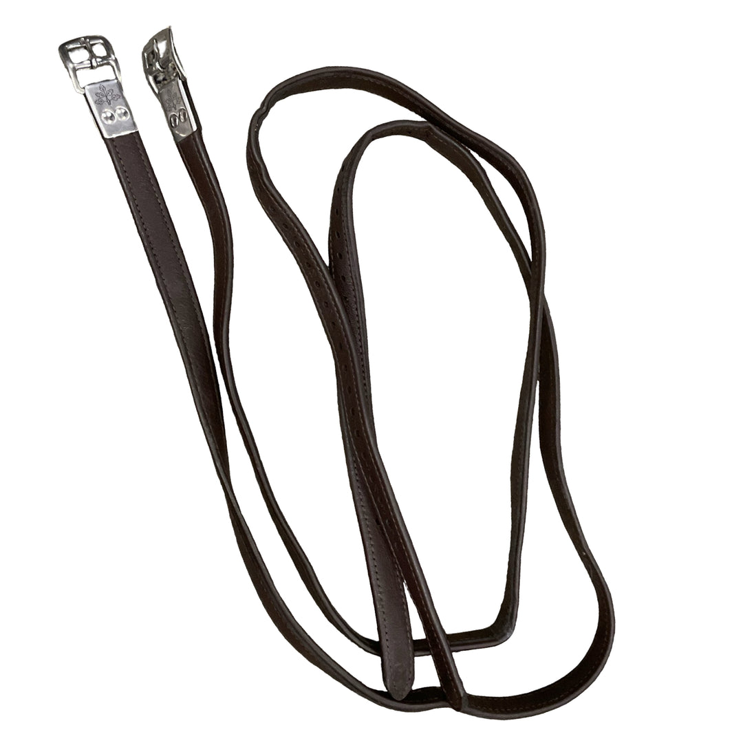 Black Oak 54" Lined Stirrup Leathers Brown Used - H