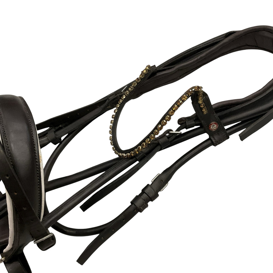 Kelly J Leather Bespoke Bridlework Dressage Bridle w/ 4 Nosebands - H