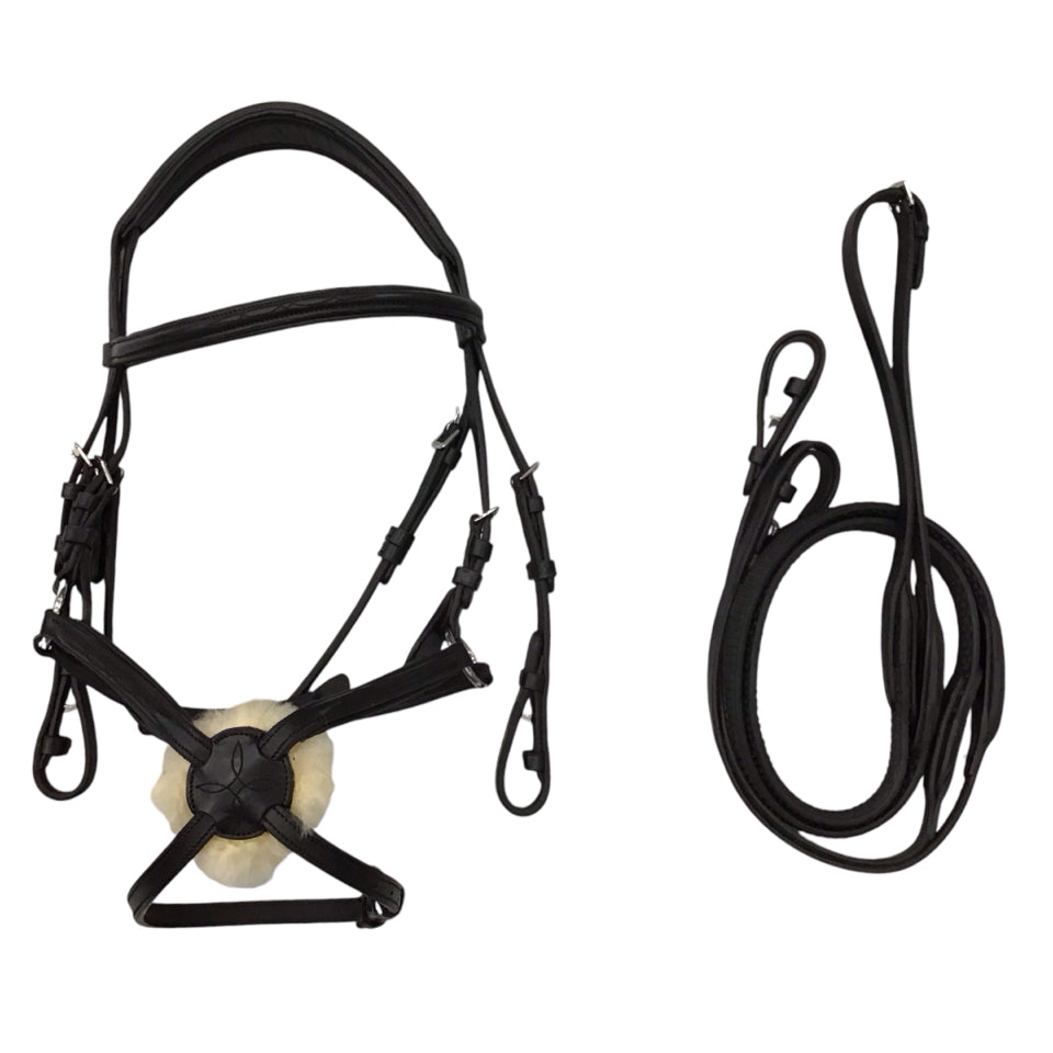 Pony Fancy Stitch Figure-8 Bridle with Reins New - H