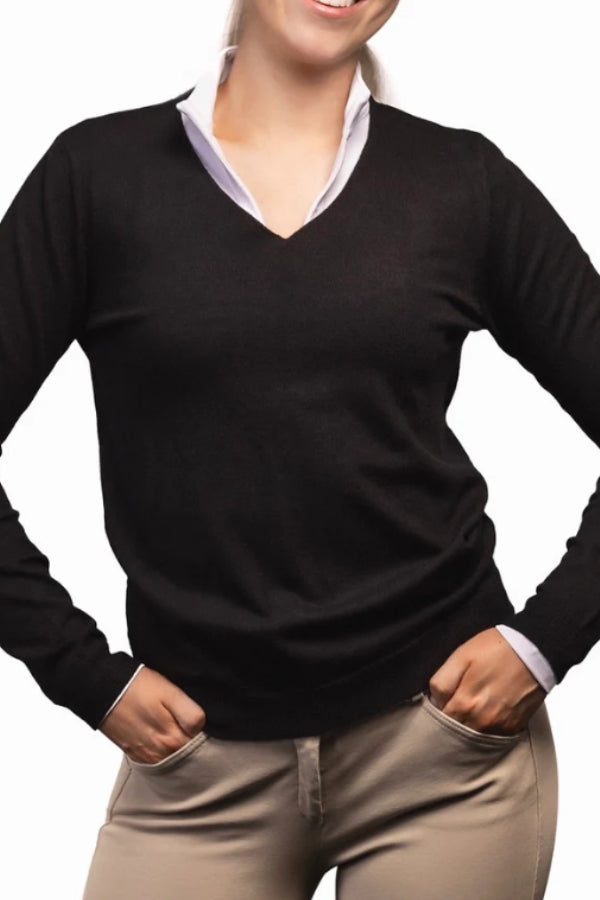 TKEQ Ladies Essential V-Neck Sweater ONLINE ONLY