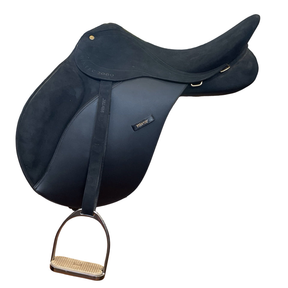 16.5" Wintec 2000 Adjustable Used All Purpose Saddle with Irons and Webbers