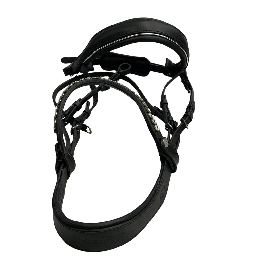 Lumiere Cob Bling Dressage Bridle w/ Padded Noseband Black- H