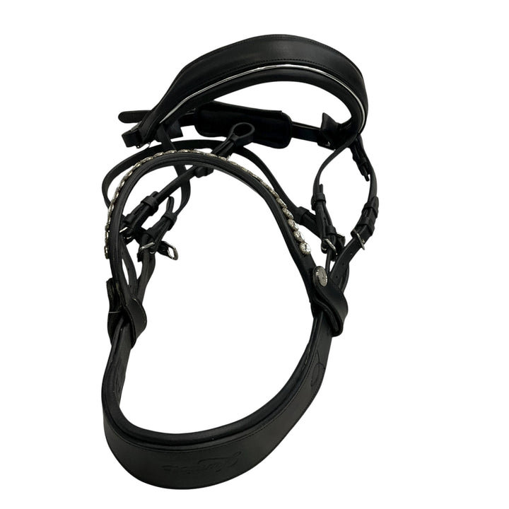Lumiere Cob Bling Dressage Bridle w/ Padded Noseband Black- H