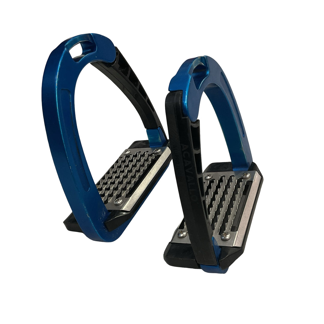 Acavallo 4" Arena AluPro Junior Safety Stirrup Blue Used - H