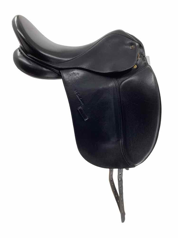 18" M Toulouse wide wool flocked used dressage saddle
