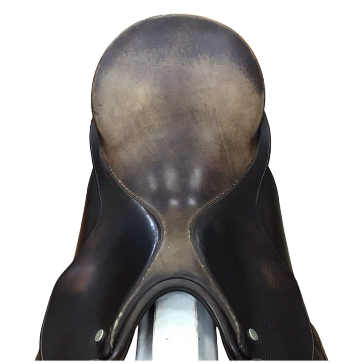 17" Thoroughbred Saddlery Wide Used Dressage Saddle - H