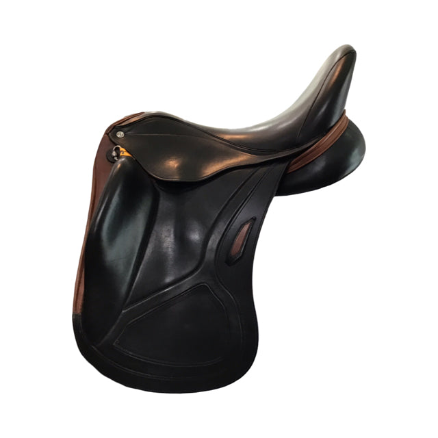 18" Aviar by Custom Saddlery Rook Medium Tree Used Monoflap Dressage Saddle - C