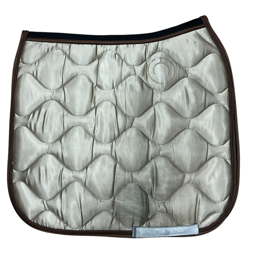 Montar Dressage Saddle Pad Beige with Brown Piping Used - H