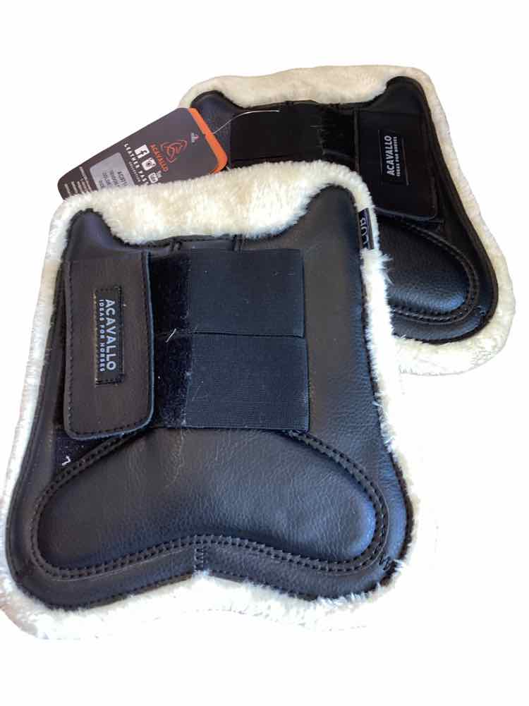 ACAVALLO NEW black fleece open front boot cob