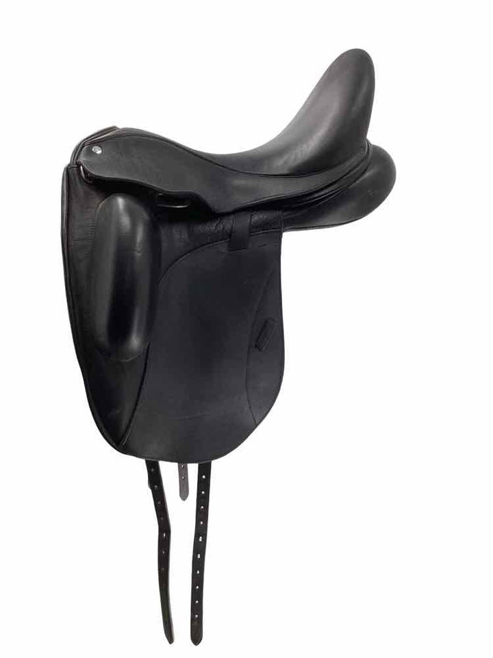 18" Custom Saddlery wool flocked mono flap shorter flap used dressage saddle