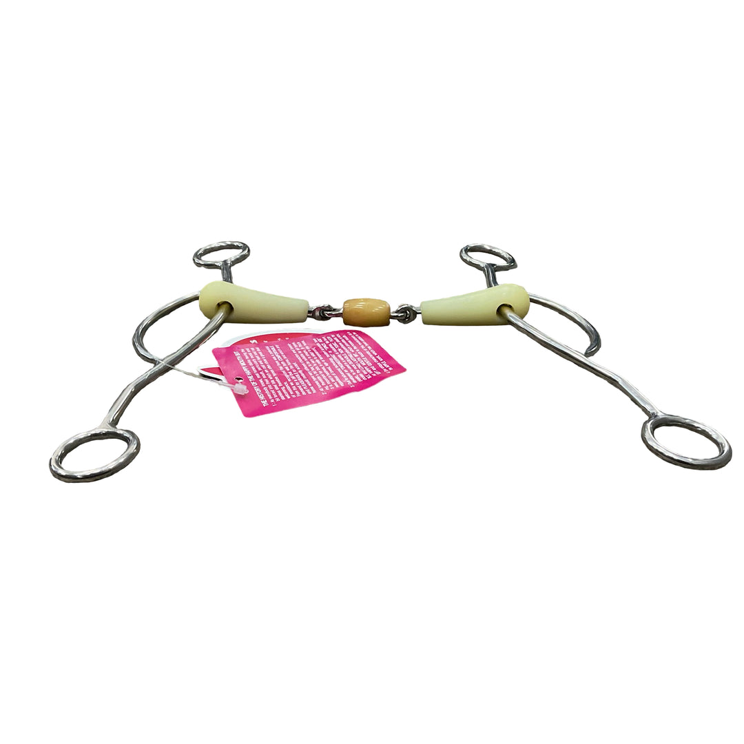 Happy Mouth 5.5" Double Jointed Roller 2 Ring Gag Bit New - H