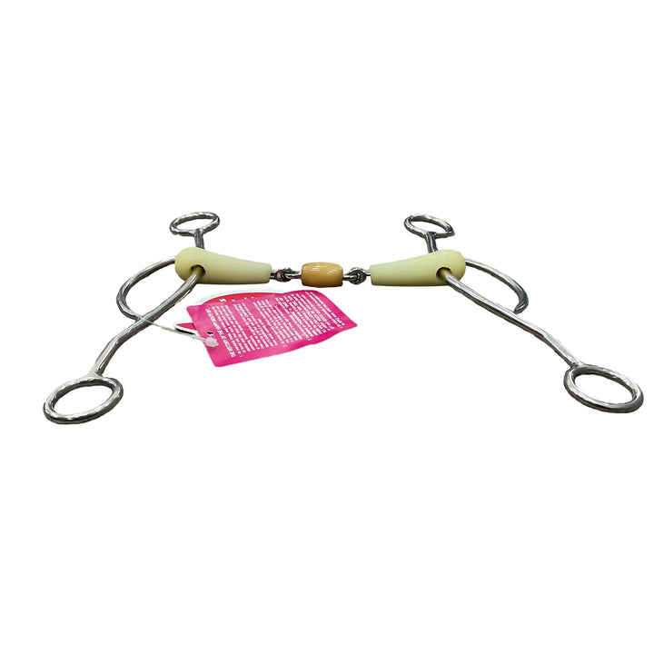 Happy Mouth 5.5" Double Jointed Roller 2 Ring Gag Bit New - H