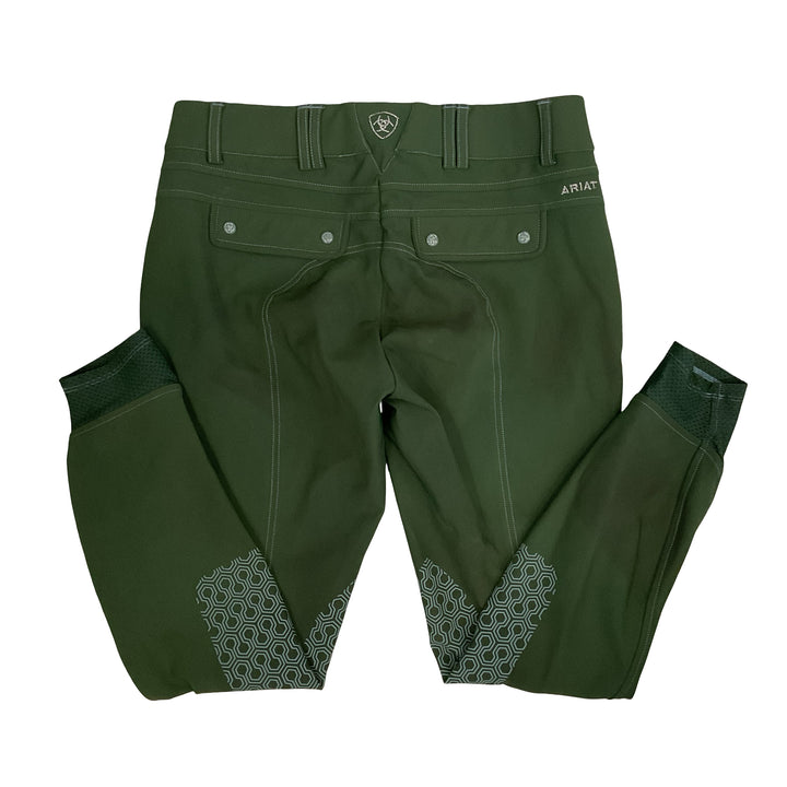 Ariat Women's 30 Tri Factor Knee Patch Schooling Breech Green Used