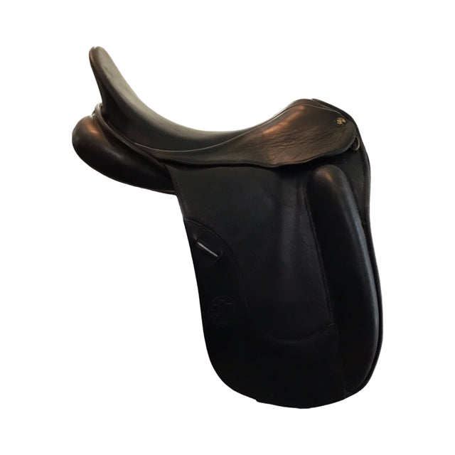 17.5" Hennig Euro American Sofa Medium Tree Used Dressage Saddle - C
