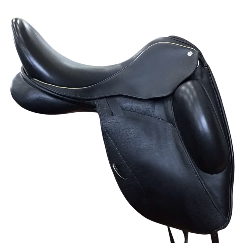 18" Custom Saddlery Icon Star Medium Used Dressage Saddle - H