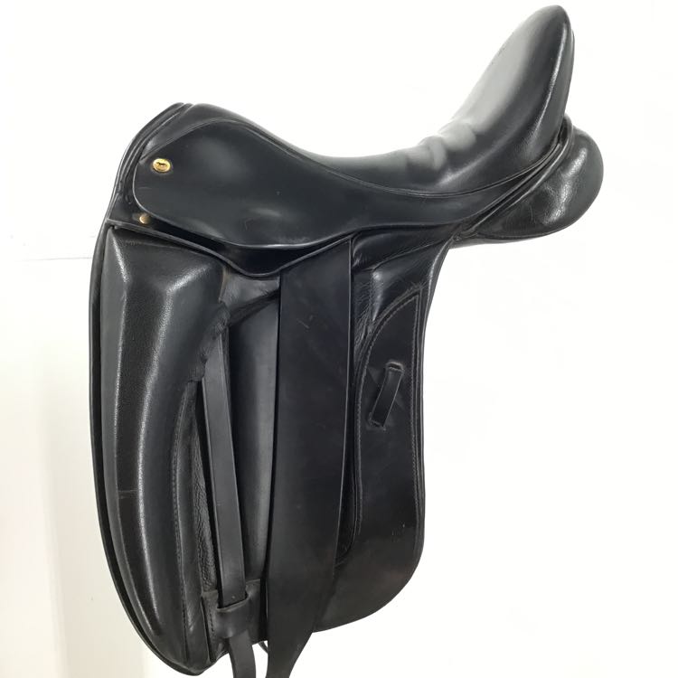 16.5" Black Country Vinici Wide Tree Used Monoflap Dressage Saddle - C