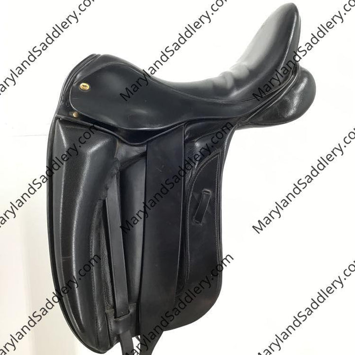 16.5" Black Country Vinici Wide Tree Used Monoflap Dressage Saddle - C