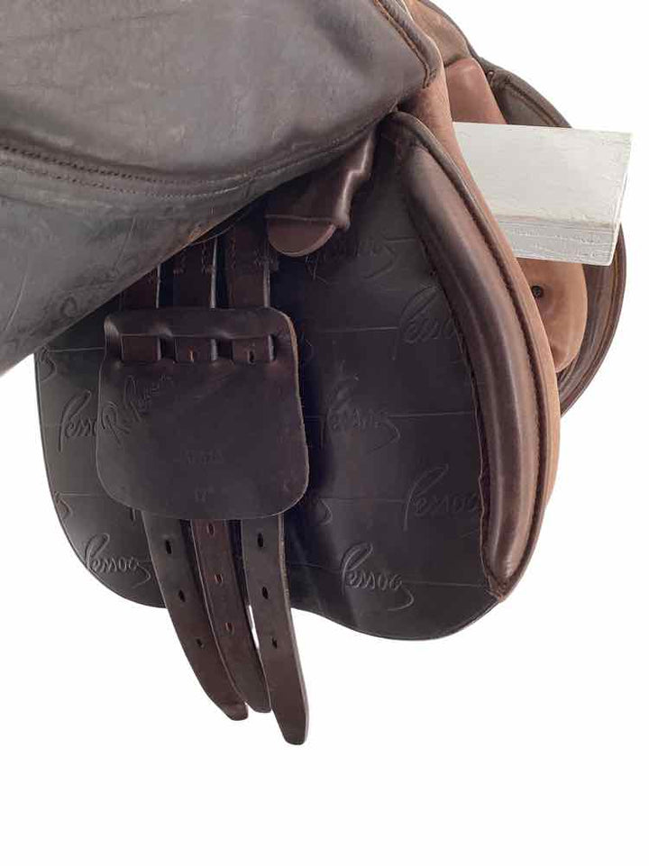 17" Pessoa Gex X XCH used close contact saddle had cover and purple tree B
