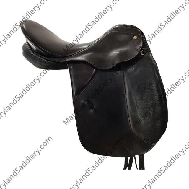 17" Collegiate Medium Narrow Tree Used Dressage Saddle - C