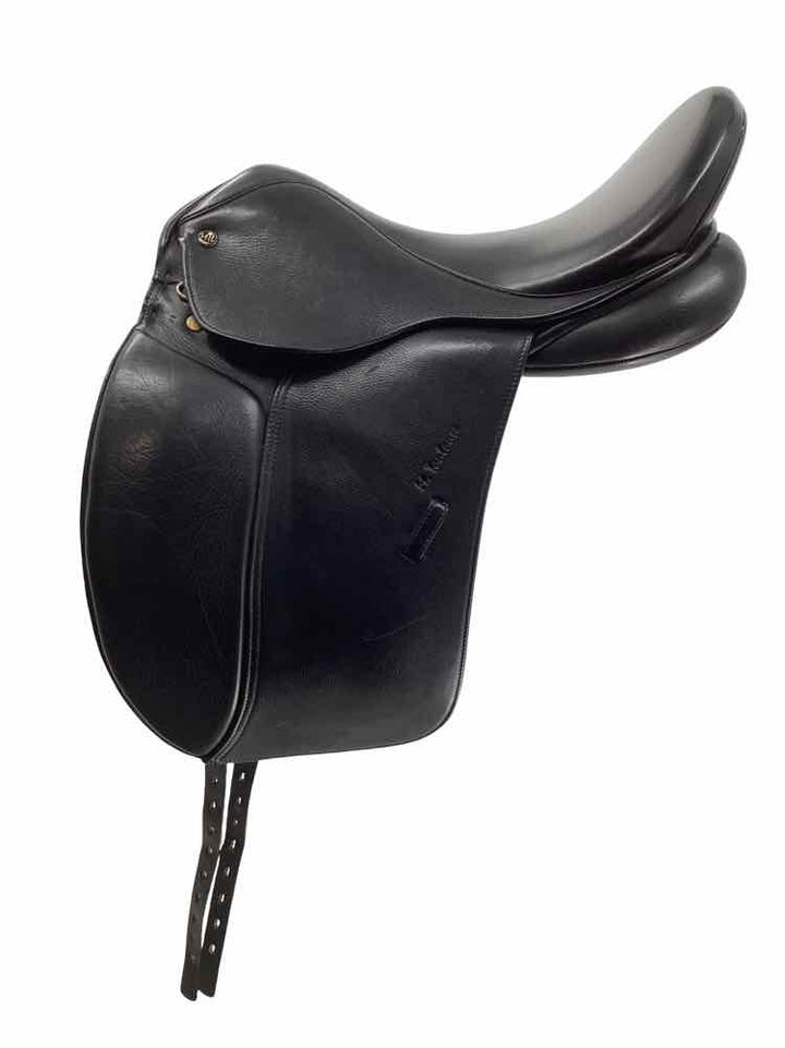 18" M Toulouse wide wool flocked used dressage saddle