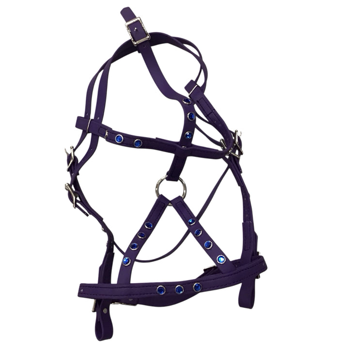 Cob Biothane Bling Enduance Bridle w/ Matching Bling Reins Purple Used - H
