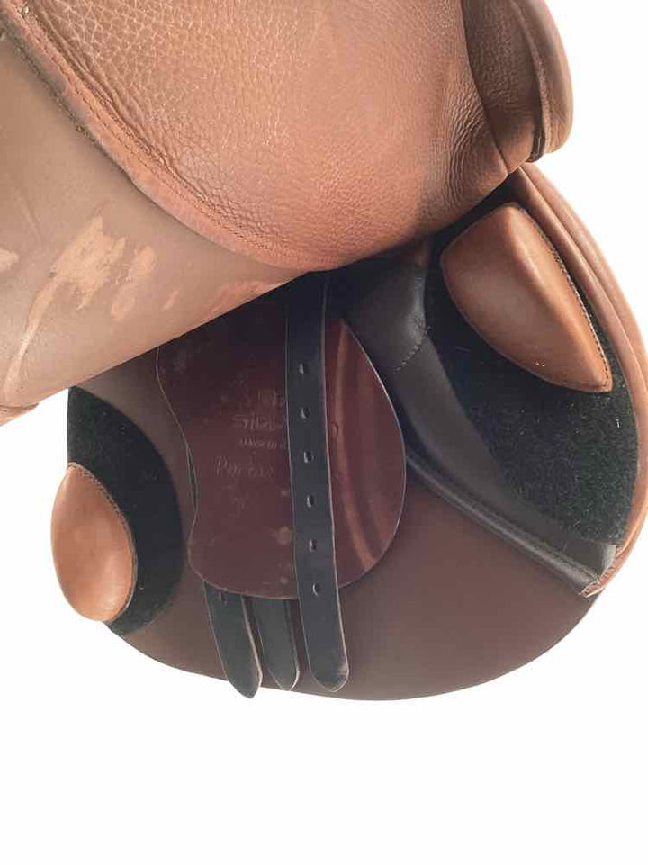 18" Stubben Portos Elite used close contact saddle wool flocked