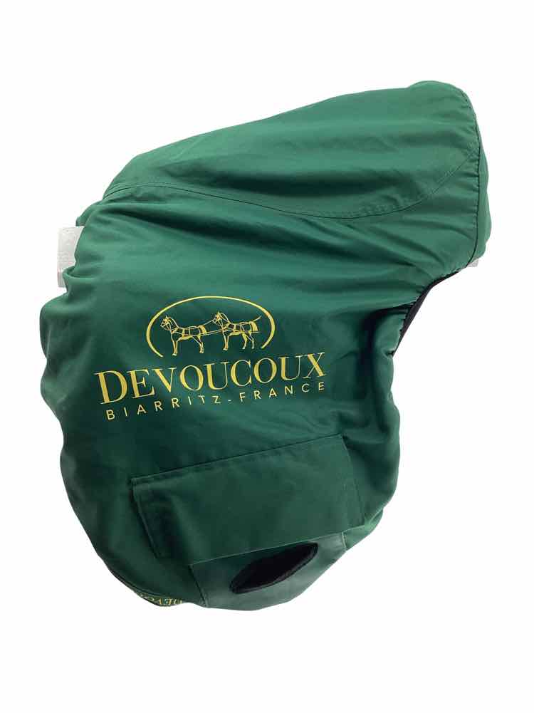 18" Devoucoux Makila S used Mono flap dressage saddle with cover