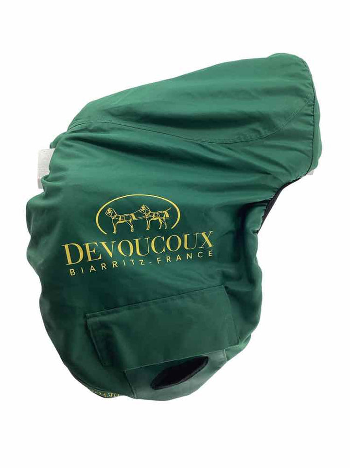 18" Devoucoux Makila S used Mono flap dressage saddle with cover