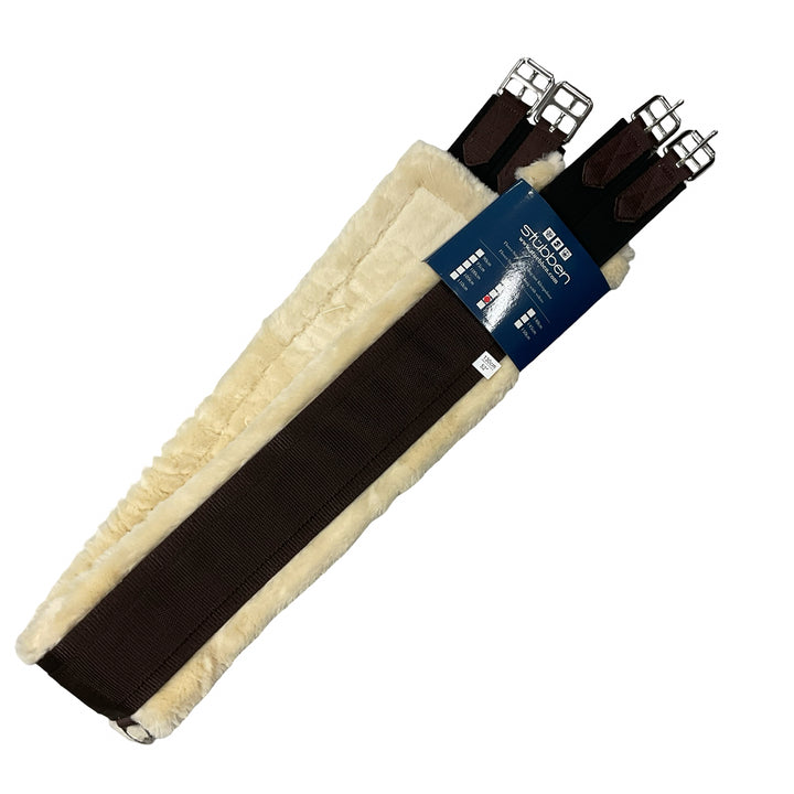 Stubben 52" Removable Fleece Girth w/ Double Elastic Brown New