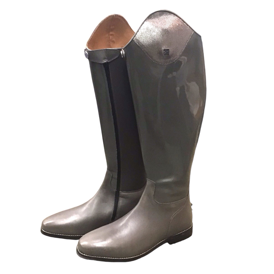 Premier Equine Ladies 41W Grey Dress Boots New - H