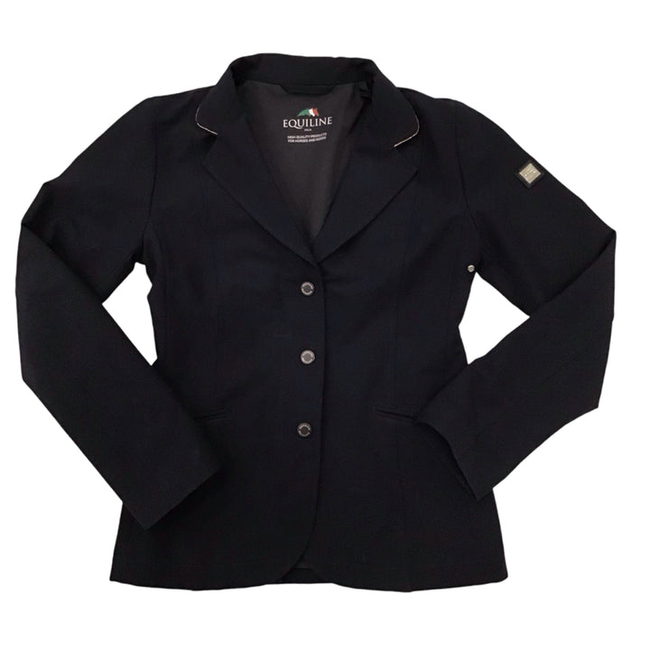 Equiline Girls Show Coat Navy w/ Rose Gold Piping 12/13 Used - H