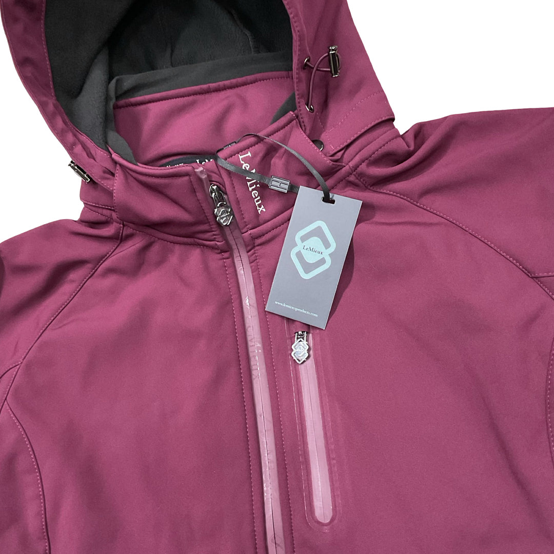 LeMieux Women's UK 16 Soft Shell Hooded Jacket Burgundy New
