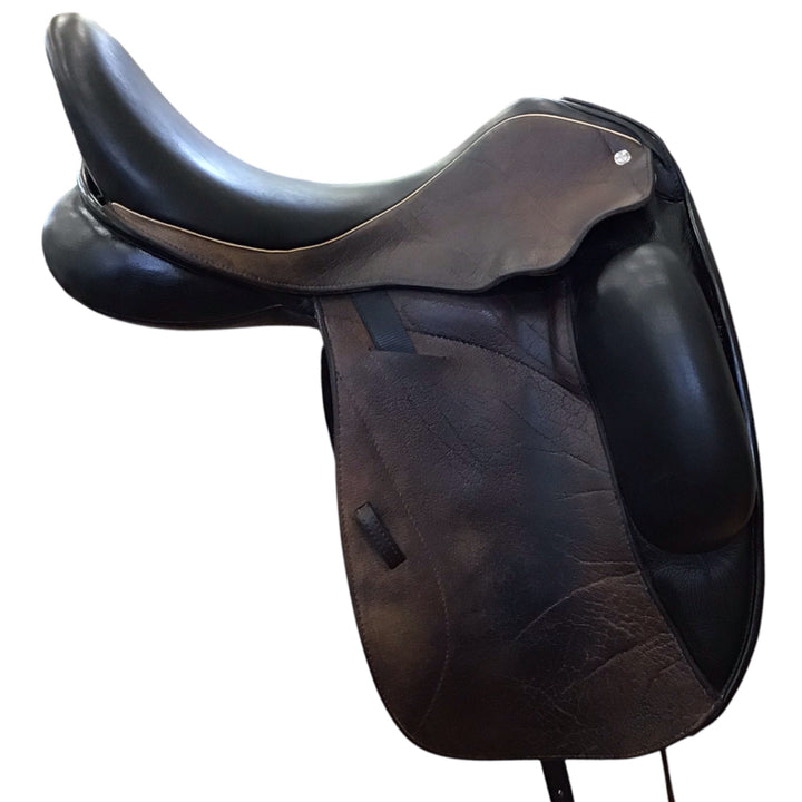 18" Custom Saddlery Icon Star Medium Used Dressage Saddle - H