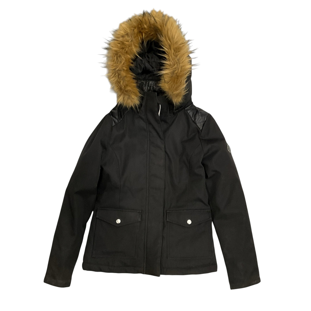 Harcour Women's XS Heavy Jacket w/ Faux Fur Lined Hood Black Used - H