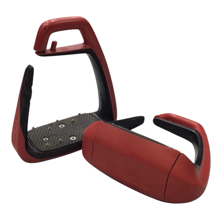 Free Jump 4.5" Soft'Up Classic Stirrups Red/Black Used - H