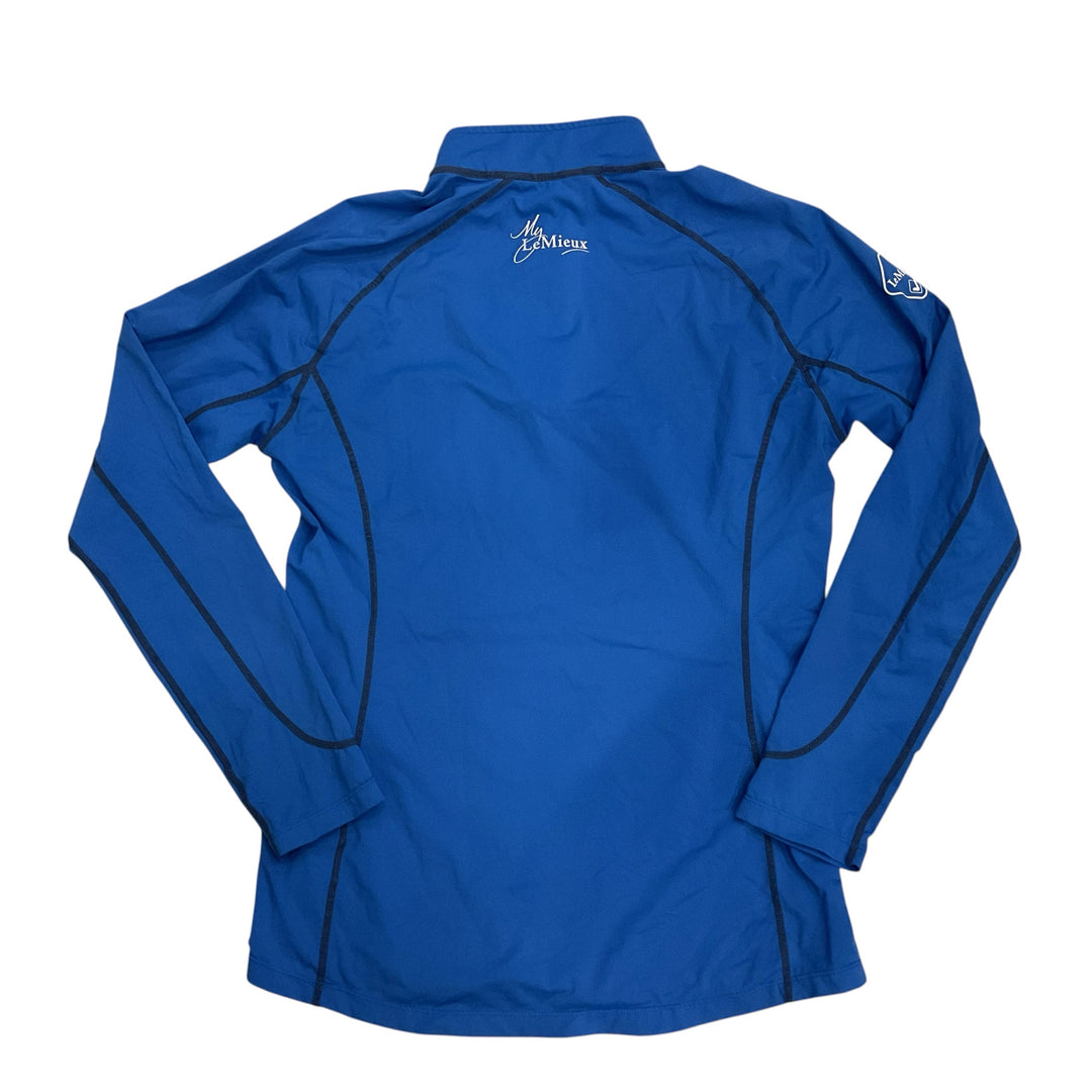 LeMieux Women's Large Long Sleeve Quarter Zip Shirt Benetton Blue Used - H
