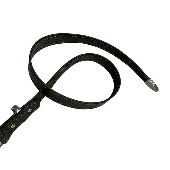 Black Soft Leather Large Belt Used - H