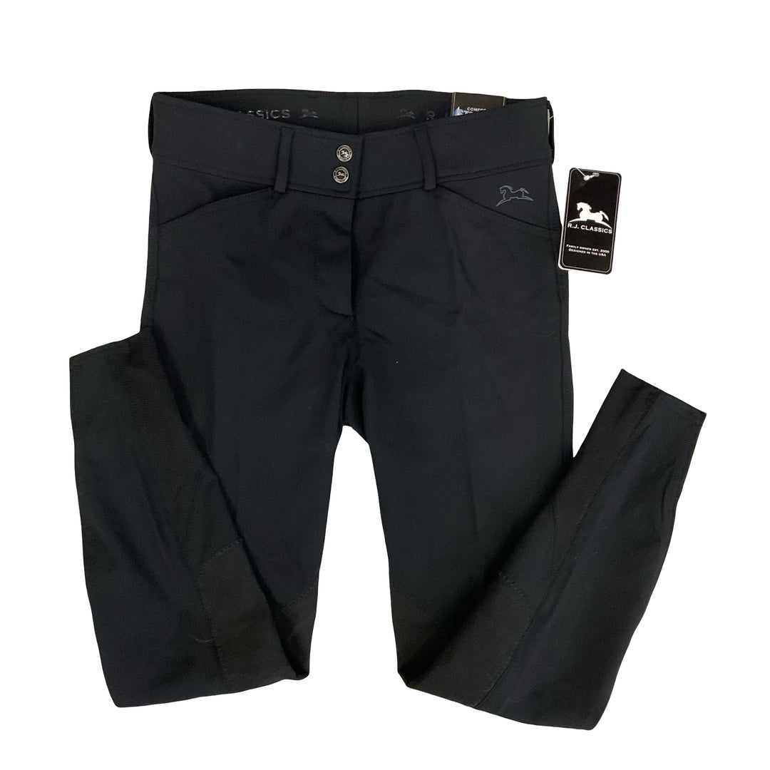 RJ Classics Women's 28 Gracie Knee Patch Schooling Breech Black New