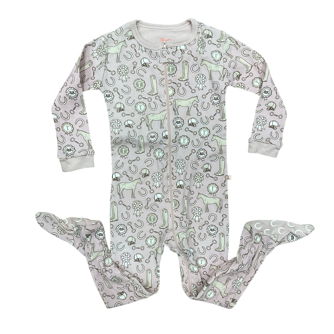 Mini Britches Child 3T Baby Romper Pink Horse Print New - H