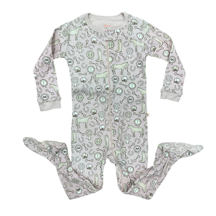 Mini Britches Child 3T Baby Romper Pink Horse Print New - H