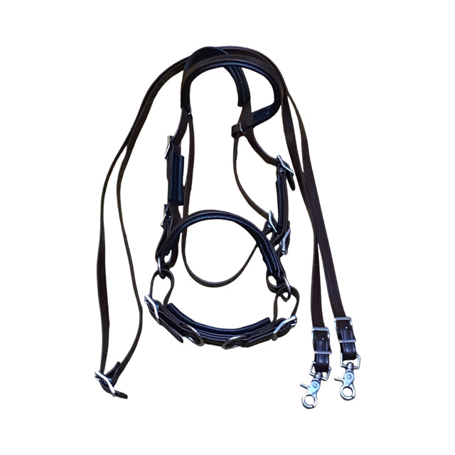 Padded Synthetic Bitless Bridle w/Reins USED B