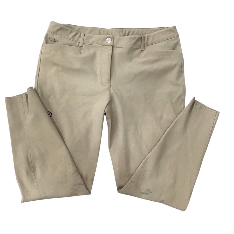 EGO 7 Women's Italian 50 Knee Patch Show Breech Tan *STAINING* Used - H