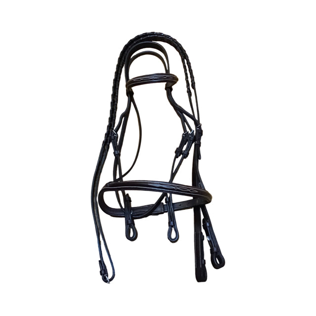 SMARTPAK Plymouth Fancy Stitched Bridle w/Reins USED B