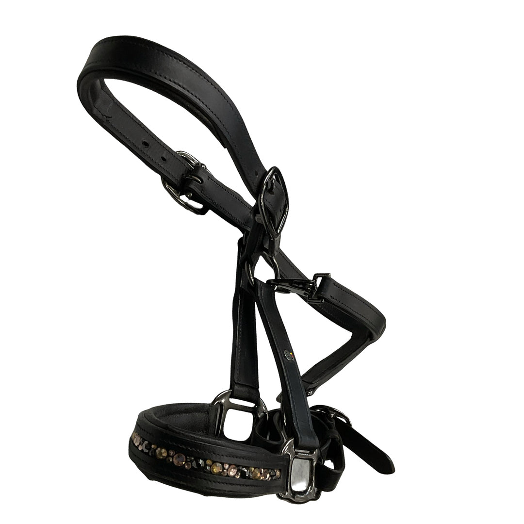 Waldhausen Pony Leather Halter w/ Bling Noseband Black Used