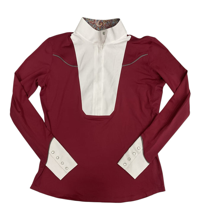 Chestnut Bay Women's Small Caliente Western Show Shirt Barn Red New - H