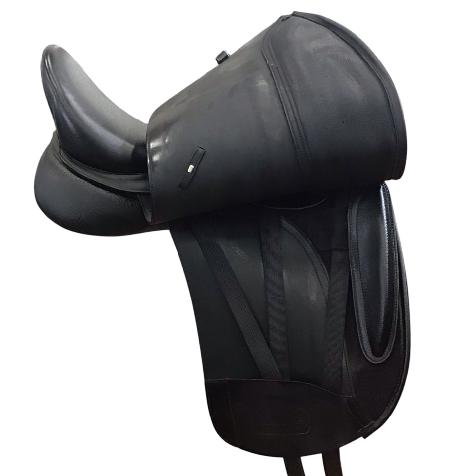 17.5" Arena High Wither Dressage Adjustable Used Dressage Saddle - H