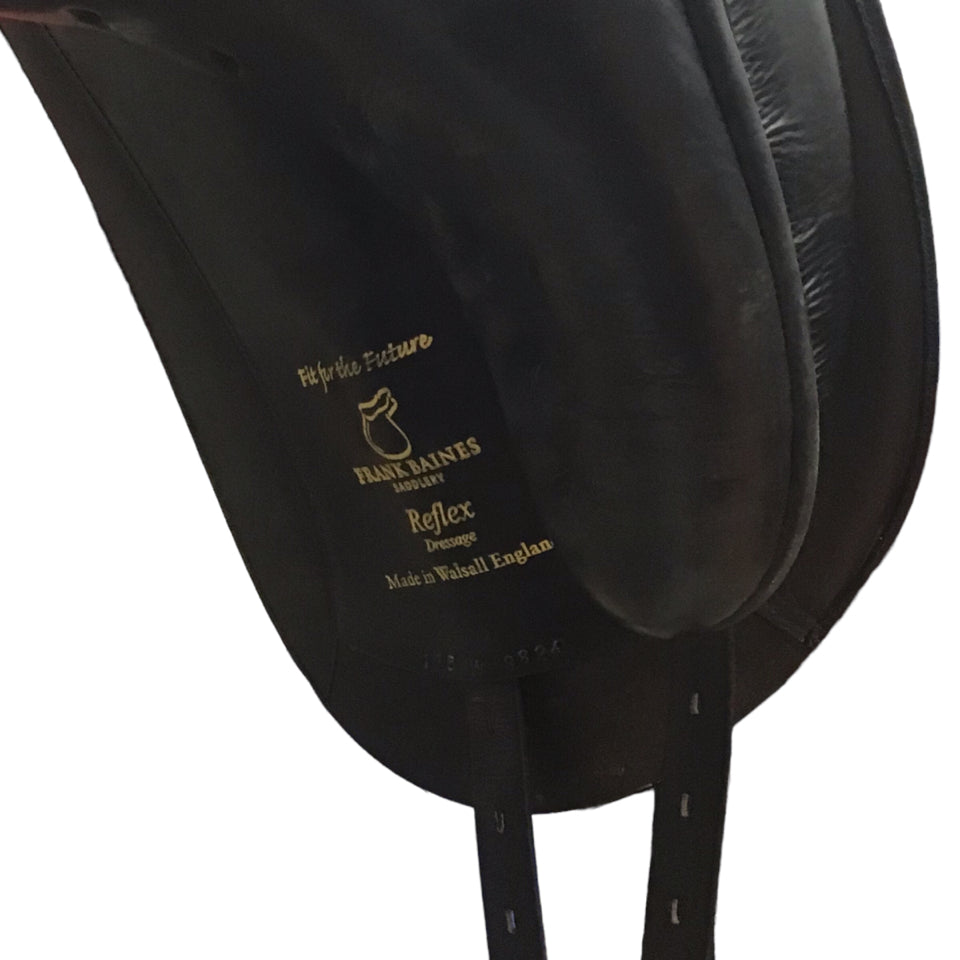 17.5" Frank Baines Reflex Wide Used Dressage Saddle -H