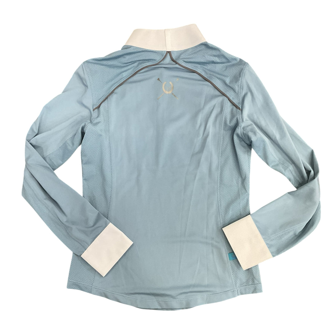 Chestnut Bay Child Medium SkyCool Liberty Youth Show Shirt Sky Blue New - H