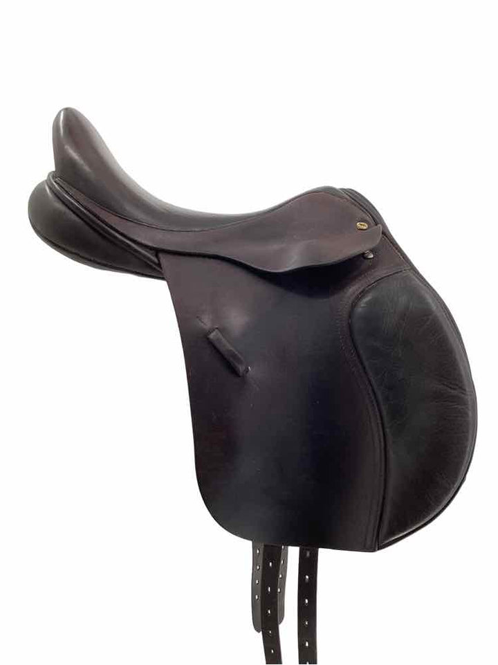 17.5" Black country used dark brown dressage saddle MW tree very soft leather wo