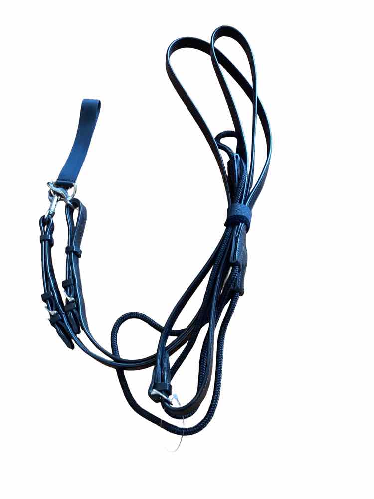 NEW black full size draw reins B